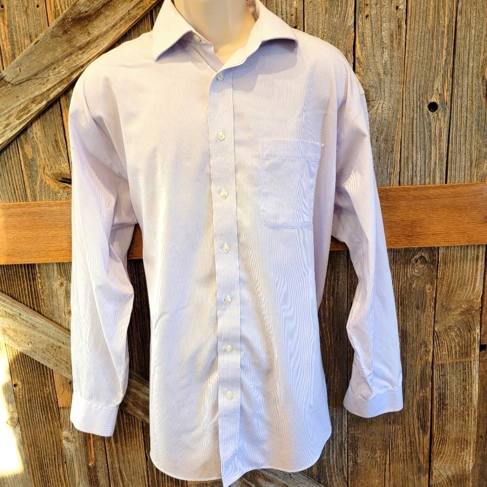 Jos A Bank Classic Collection Long Sleeve Button Up Dress Shirt 16-1/2 35 purple